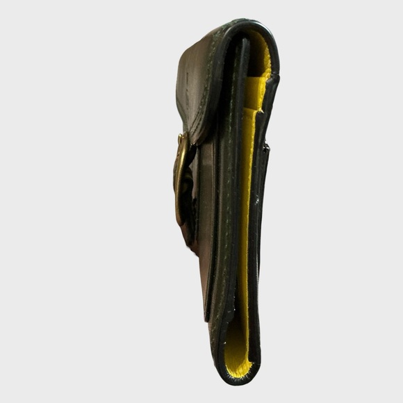 Coach Bleecker Hunter Green Leather Long Wallet Brass Buckle - Picture 7 of 13